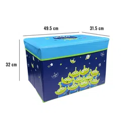 BuenoVida Stools for Sitting in Living Room Storage Stool for Sitting Storage Box for Toys of Kids - Alien Design Print Foldable Stool (31 x 30 x 48 cm) image 2