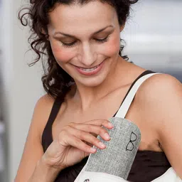 oku 1 UL88 Linen PU Leather Sunglasses Cases Unisex Pouch For Eyewear Spectacles Frames Cover Goggles For Men & Women Combo Of 2 (Grey & Purple) image 5