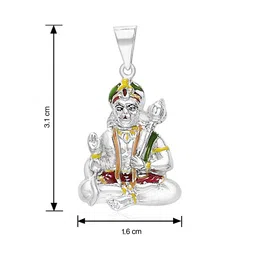 taraash Sterling Silver Hanuman Pendant for Men/Boys image 3