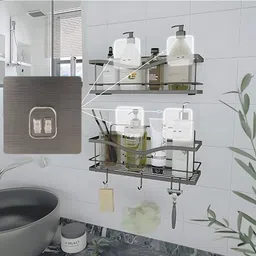 vaisag house Magic Plastic Self Adhesive Sticker Wall Hook Multi-Surface Hooks for Hanging Bathroom Self Corner Shelves Heavy Duty Hook Pack of 6 image 4