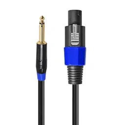 IMAGINEA Speakon Cable to 6.35 mm TS Jack Cable | Male Cables | Stereo Audio Connection Cord, 12 Gauge AWG Wires for Speaker, Loudspeaker, Amplifier with Twist Lock (Speakon to 6.35mm Cable, 5 Meter) image 1