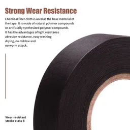 breewell Breewell® Automotive Wiring Harness Cloth Tape Chemical Fiber Cloth High Temp Wire Harness Wrapping Tape for Auto Electrical Wrap, Protection, Insulation 19MM × 25M Pack of 1 Piece image 2