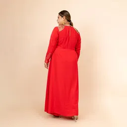 mamicha Fiza Coral Pink Embroidered Co-ord Set image 5