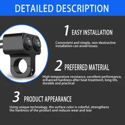 TRP TRADERS Motorcycle DC 12V 7/8" 22mm Motorcycle Handlebar Double Control ON/OFF Switch for Headlight, Fog Light, Horn, Hazard Control image 4