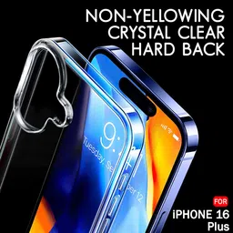 TheGiftKart Ultra-Hybrid Crystal Clear Back Case Cover for iPhone 16 Plus | Shockproof Design | Camera Protection Bump | Hard Clear Back | Bumper Case Cover for iPhone 16 Plus (Transparent) image 3