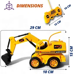 KAIJUN Remote-Controlled JCB Digger Toy with Lights Movable Digging Shovel for Kids Realistic Construction Vehicle for Indoor & Outdoor Play, for Birthday Festivals Holidays - RC JCB image 2