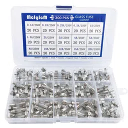 300 Pcs MCIGICM 5 x 20mm Fast-Blow Glass Fuses Assorted, 125V/ 250V 0.1A/ 0.25A/ 0.2A/ 0.5A/ 1A/ 1.5A/ 2A/ 3A/ 4A/ 5A/ 8A/ 10A/ 12A/ 15A/ 20A Tube Fuses, 15 Values image 1