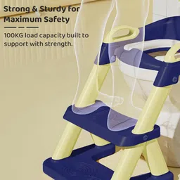 StarAndDaisy Potty Seat for Kids 1-3 Years | Toilet Seat for Kids with Height Adjustable & Removable Soft Cushion, Fits All Western Toilets seat (Blue Yellow) image 5