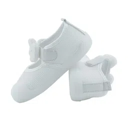 gebusmart GebusmartBow Shoes for Girls | Soft, Breathable & Non-Slip Rubber Sole | Available in White & Pink | Sizes 21-25 (6 M to 3.5 Years) image 1