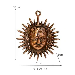 craftearth - crafting your curiosity Surya Dev Wall Hanging Idol – Compact Antique Finish – G-175-B image 3