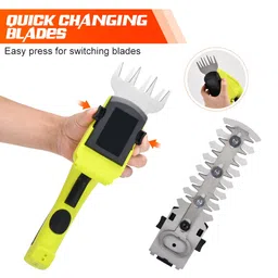 GIGAWATTS 2 in 1 Cordless Grass and Plant Cutter with 3.6V 1300mAh Rechargeable Battery 1000 RPM Handheld Shear Hedge Trimmer Trees Branches Scissors Gardening Tools for Lawn & Garden image 4