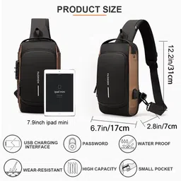 hoxsury Sling Backpack USB Anti-Theft Waterproof Chest Daypack Casual Shoulder Bag image 2