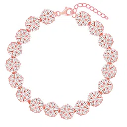 giva 925 Anushka Sharma Rose Gold Studded Flower Bracelet | Gifts for Girlfriend, Gifts for Women & Girls| With Certificate of Authenticity and 925 Stamp | 6 Month Warranty* image 1