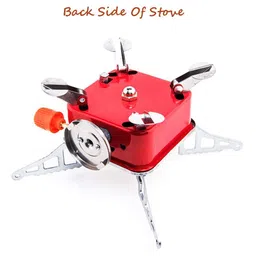 Paghadi Ultralight Camping Stove Portable Mini Outdoor Folding Metal Gas Stove Windproof Furnace Burner Backpacking Hiking Windproof Round image 5
