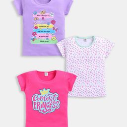 Here&Now X Game Begins Girls Pack of 3 Printed T-shirt-picture-47
