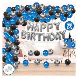 Zyozi Metallic Birthday Decor Kit Multicolour - Pack of 79-picture-37