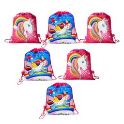 FunBlast Non-Woven Unicorn Print Gifting Bags - Pack of 6 Drawstring Bags-picture-45
