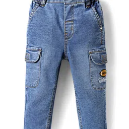 Babyhug Cotton Denim Full Length Washed Jeans with Stretch - Blue-picture-23
