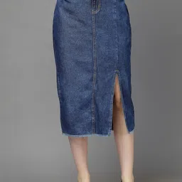 Style Quotient Cotton Midi Straight Skirts-picture-49