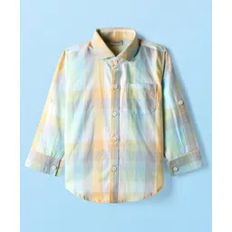 Dapper Dudes Full Sleeves Checked Shirt - Lemon image 2