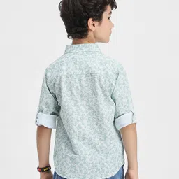 Bonkids 100% Cotton Woven Full Sleeves Abstract Printed Shirt - Multi Colour image 3