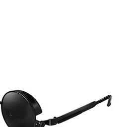 EYMEN I Unisex Round Polarised and UV Protected Lens Sunglasses Steampunk Black & Black image 3