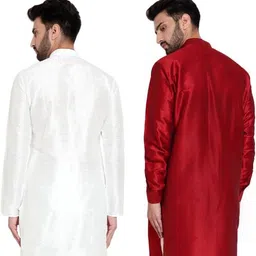 JEXI Men Regular Pure Silk Kurta with Pyjamas image 4