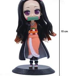 awestuffs Nezuko Demon Slayer Action Figure Limited Edition for Car Dashboard, Decoration, Cake, Office Desk & Study Table Height 16 cm image 3