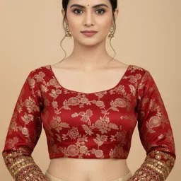 RAGHUVEER CREATION Embroidered Saree Blouse-image-24