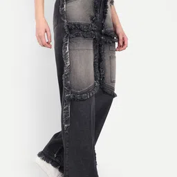 COSMIC TRIO Women Loose Fit High-Rise Cargos Trousers image 4