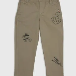 TOMMY HILFIGER Boys Khaki Cotton Graphic Trousers-image-35