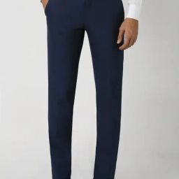 Van Heusen Navy Slim Fit Self Pattern Trousers-picture-9