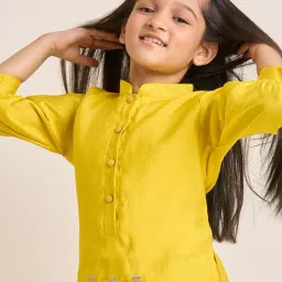 Zip Zap Zoop Girls Yellow Embroidered Kurta with Palazzo Set image 4