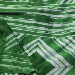 Unnati Silks Green Cotton Silk Printed Saree With Unstitched Blouse image 3
