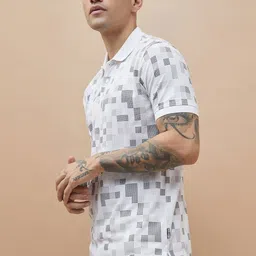 Fame Forever by Lifestyle Abstract Printed Polo Collar Cotton T-shirt image 4