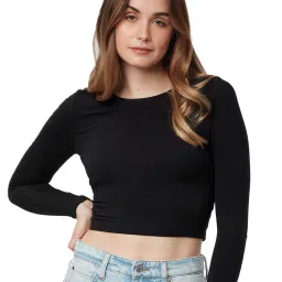 The Souled Store Black Crop Top image 1
