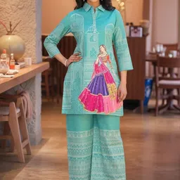 Anouk Rustic Women Ethnic Motifs Printed Regular Kurta with Palazzos-picture-22