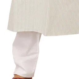 Exotic India Men Woven Striped Pure Cotton Kurta with Pyjamas image 4