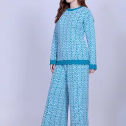 The Roadster Lifestyle Co Self Design Round Neck Sweater With Palazzos Co-Ords image 4