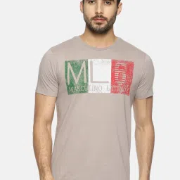 Masculino Latino Grey Cotton Regular Fit Printed T-Shirt image 1