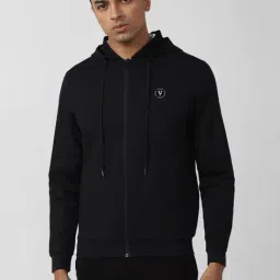 Van Heusen Flex Black Regular Fit Hooded Jacket-picture-32
