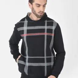 Crimsoune Club Black Regular Fit Check Sweatshirt-picture-41