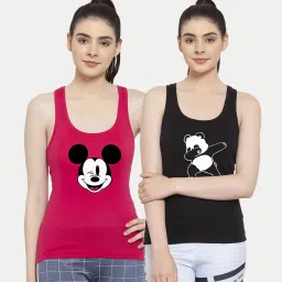 Friskers Multicolor Printed Camisole (Pack Of 2) image 1