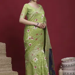 Sangria Ethnic Motifs Banarasi Fastive Saree image 5
