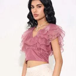 Akkriti By Pantaloons Pink Flambe Regular Fit Top image 3