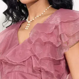 Akkriti By Pantaloons Pink Flambe Regular Fit Top image 5