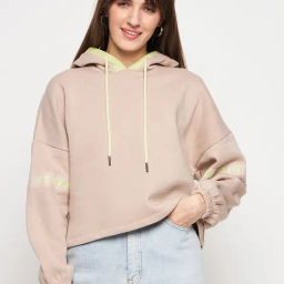 MADAME Beige Regular Fit Hoodie-picture-33