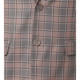Peter England Grey Slim Fit Checks Blazer image 4