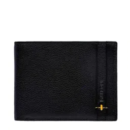 Mai Soli Black & Yellow Leather Bi-Fold Wallet & Key Ring Gift Set image 2