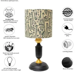Homesake Murphy Black & Beige Metal Table Lamp With Savannah Shade (LED Bulb Included) image 4